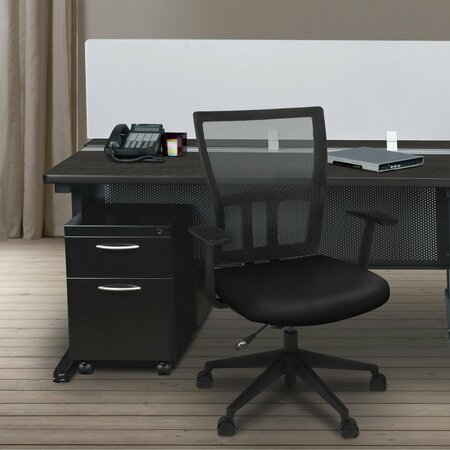 REGENCY Regency Fusion 48 x 24 in. 2 Person Bench Workstation with Privacy Panel- Ash Grey MFBPD4858AG